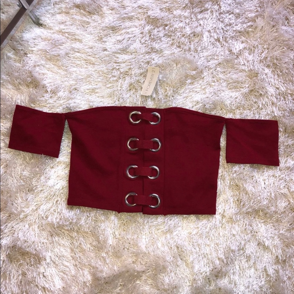 Burgundy Crop Top